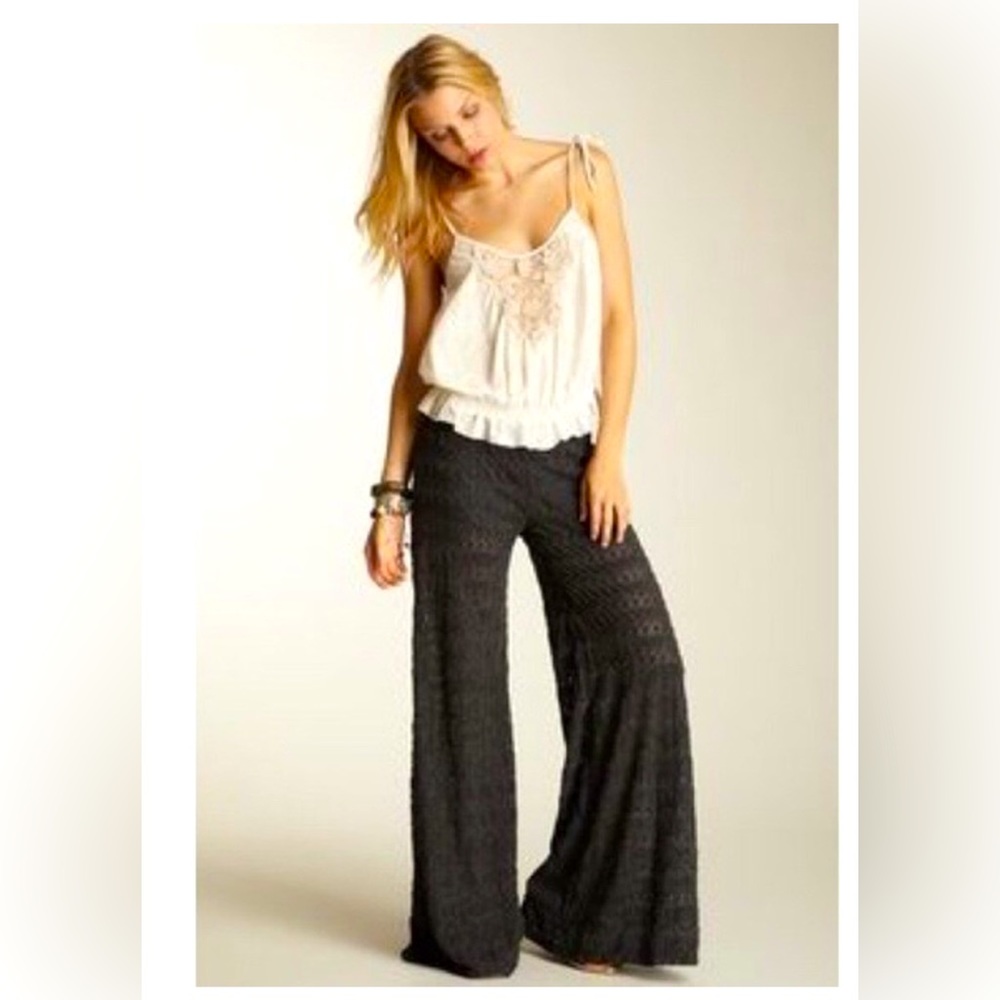 Free People Lace Pants Flare Wide Leg  XS